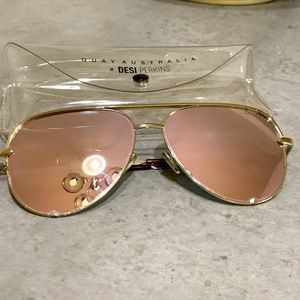 Gold High Quay Sunglasses | Quay x Desi